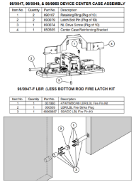 98-9947 Device Center Case Assembly & 98-9947-F LBR Fire Latch Kit